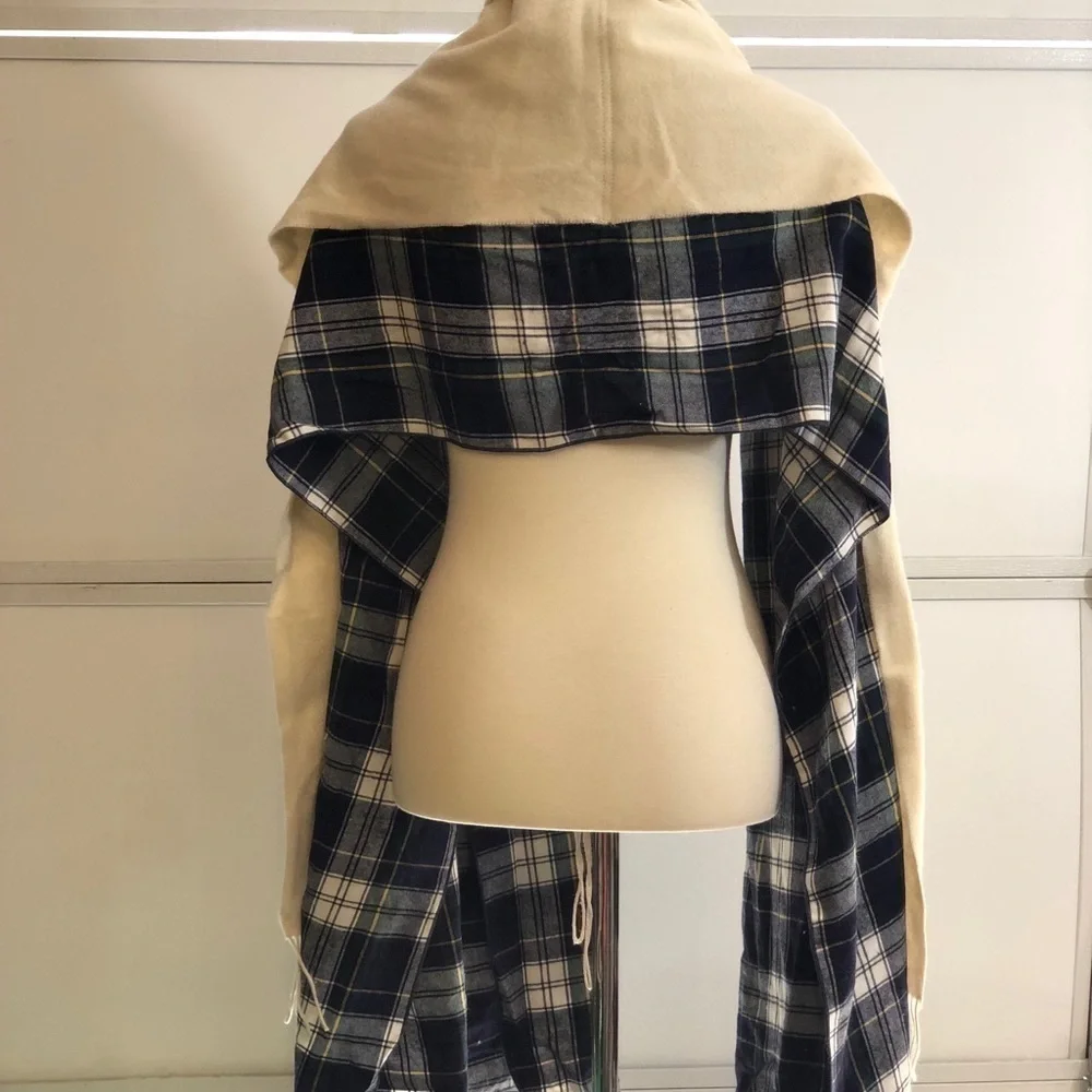 Donni Charm Donni Plaid Wool two layers Scarf 🧣